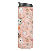 Halloween Doodle Pattern mit Ghosts & Pumpkins Thermosbecher (Nach rechts gedreht)
