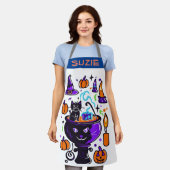 Halloween-Doodle-Schürze - Niedliches leckeres Koc Schürze (Getragen)