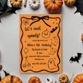 halloween doodle spooky saison Mädchen Geburtstag Einladung