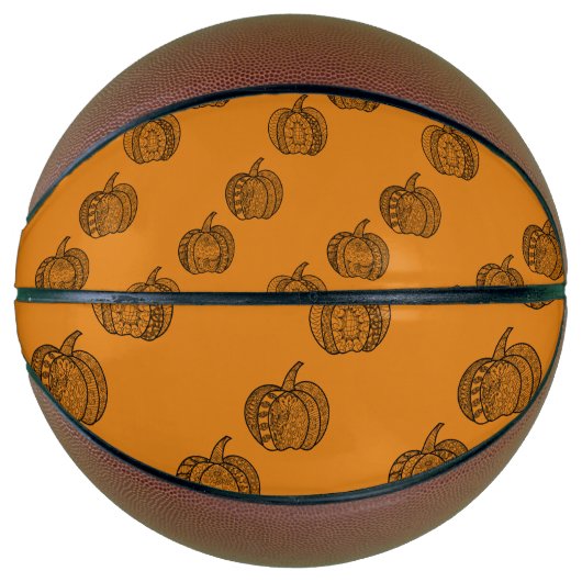 Halloween Doodles boho mandala Kürbis Herbst Basketball (Vorderseite)