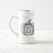 Halloween Doodles boho mandala Kürbis Herbst Bierglas (Links)