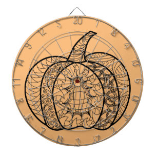 Halloween Doodles boho mandala Kürbis Herbst Dartscheibe