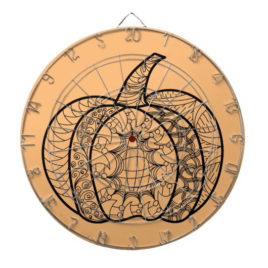 Halloween Doodles boho mandala Kürbis Herbst Dartscheibe (vorne)