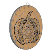 Halloween Doodles boho mandala Kürbis Herbst Dartscheibe (Vorderseite Links)