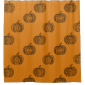 Halloween Doodles boho mandala Kürbis Herbst Duschvorhang (Vorderseite)