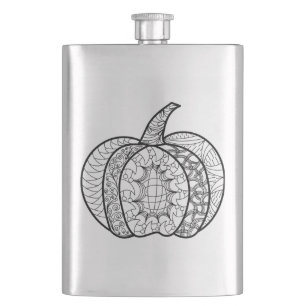 Halloween Doodles boho mandala Kürbis Herbst Flachmann