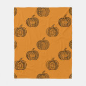 Halloween Doodles boho mandala Kürbis Herbst Fleecedecke (Vorderseite)