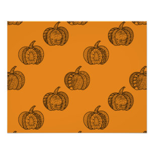 Halloween Doodles boho mandala Kürbis Herbst Fotodruck