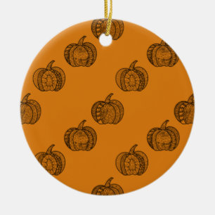 Halloween Doodles boho mandala Kürbis Herbst Keramik Ornament