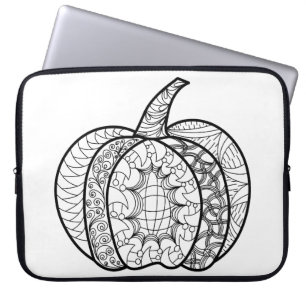 Halloween Doodles boho mandala Kürbis Herbst Laptopschutzhülle