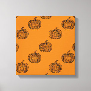 Halloween Doodles boho mandala Kürbis Herbst Leinwanddruck
