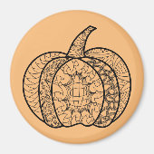 Halloween Doodles boho mandala Kürbis Herbst Magnet (Vorne)