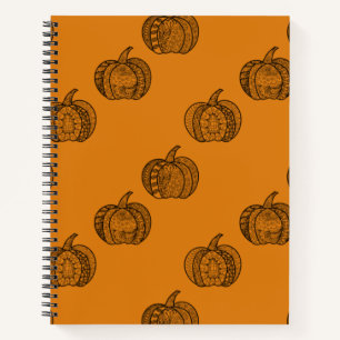 Halloween Doodles boho mandala Kürbis Herbst Notizblock
