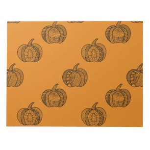 Halloween Doodles boho mandala Kürbis Herbst Notizblock