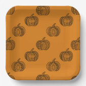 Halloween Doodles boho mandala Kürbis Herbst Pappteller (Vorderseite)