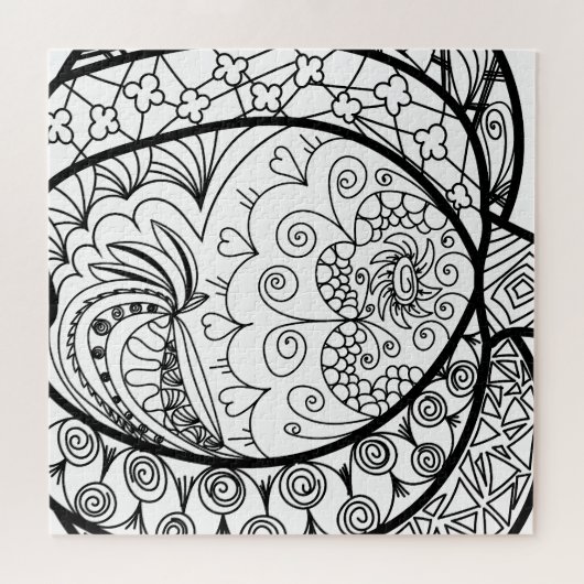 Halloween Doodles boho mandala Kürbis Herbst Puzzle (Horizontal)