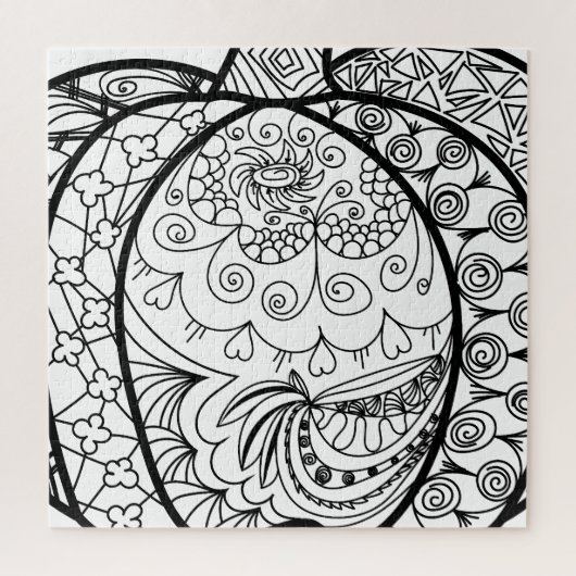 Halloween Doodles boho mandala Kürbis Herbst Puzzle (Vertikal)