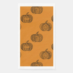 Halloween Doodles boho mandala Kürbis Herbst Serviette