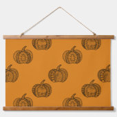 Halloween Doodles boho mandala Kürbis Herbst Wandteppich Mit Holzrahmen (Vorne)
