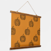 Halloween Doodles boho mandala Kürbis Herbst Wandteppich Mit Holzrahmen (Gewinkelt)