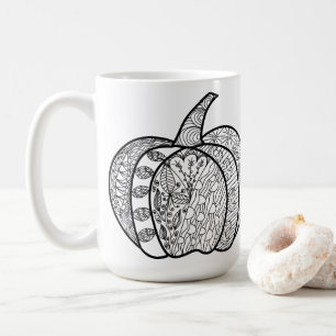 Halloween Doodles boho zentwinkeln Kürbis Herbst Kaffeetasse