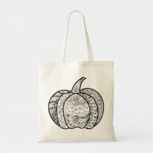 Halloween Doodles boho zentwinkeln Kürbis Herbst Tragetasche