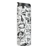 Halloween Doodles Collection, Vintager Stil. Thermosbecher (Nach rechts gedreht)