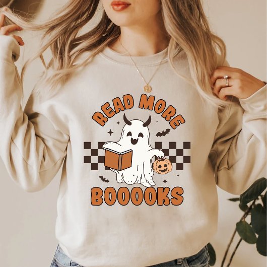 Halloween Doodles Ghost Books Lovers Sweatshirt