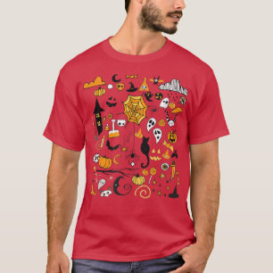 Halloween Doodles Halloween Kleine Dinge Hexe Pu T-Shirt