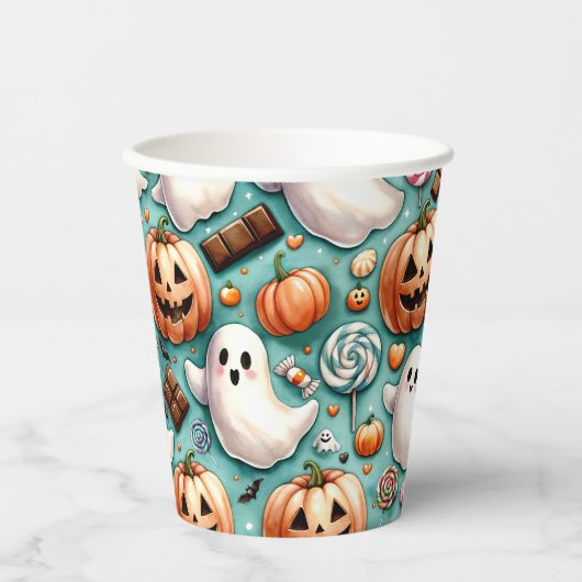 Halloween Doodles Pappbecher (Vorderseite)