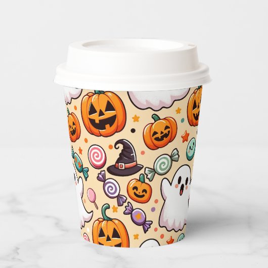 Halloween Doodles Pappbecher (Vorderseite)