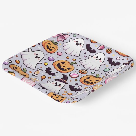 Halloween Doodles Pappteller (Gewinkelt)