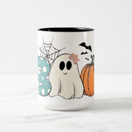 Halloween Doodles Shirt für Women Niedlich Boo Vin Zweifarbige Tasse