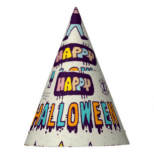 Halloween Doodles, wackeliger Cartoon nahtloses Se Partyhütchen