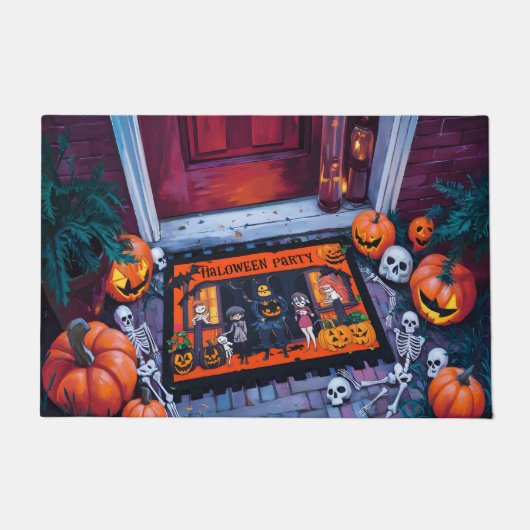Halloween Doormat mit Pumpkins Fußmatte (Vorderseite)