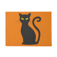 Halloween Doormat mit schwarzer Katze