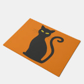 Halloween Doormat mit schwarzer Katze Fußmatte (Schrägansicht)