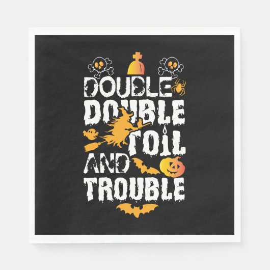 Halloween Doppelöl und Ärger zum Geburtstag Serviette (Vorderseite)