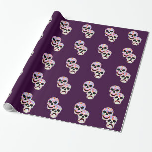 Halloween DOTD Komödie-Tragödie Schädel Geschenkpapier