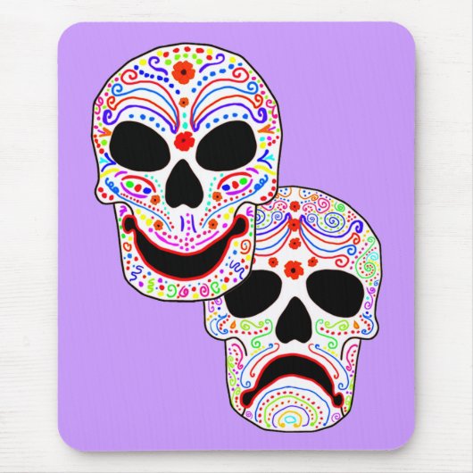 Halloween DOTD Komödie-Tragödie Schädel Mousepad (Vorne)