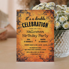 Halloween Double Birthday Party Einladung
