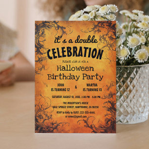 Halloween Double Birthday Party Einladung