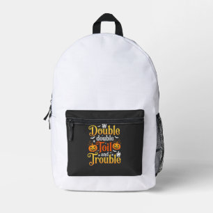 Halloween Double Double Toil and Trouble Hexe Bedruckter Rucksack