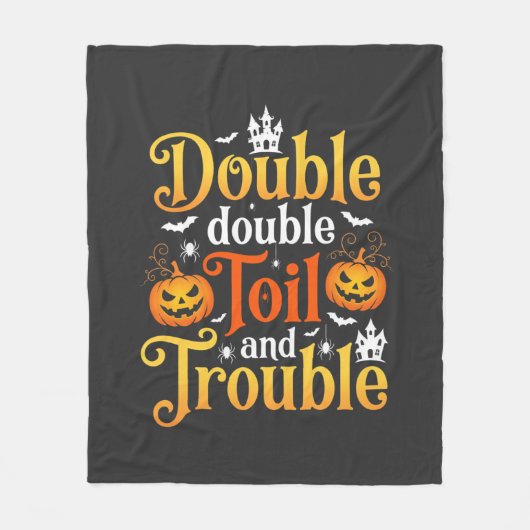 Halloween Double Double Toil and Trouble Hexe Fleecedecke (Vorderseite)