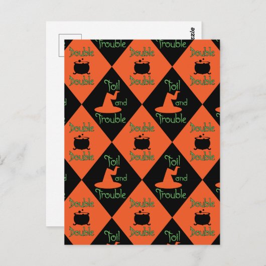 Halloween Double, Double, Touble Postkarte (Vorne/Hinten)