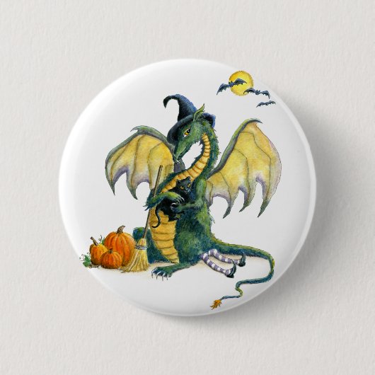 Halloween-Drache-Button Button (Vorderseite)