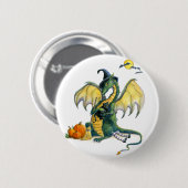 Halloween-Drache-Button Button (Vorne & Hinten)
