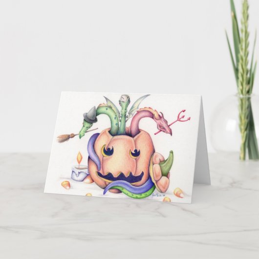 Halloween-Drache-Karte Karte (Vorderseite)