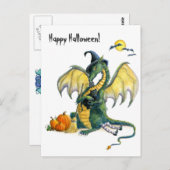 Halloween-Drachenpostkarte Postkarte (Vorne/Hinten)