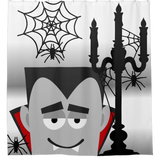 Halloween Dracula Candelabra Spiders Duschvorhang (Vorderseite)